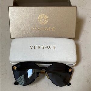 Versace Black Sunglasses with gold accents